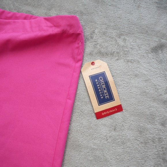 Cherokee Unisex Medium Pink 3 Pocket Cargo Adjustable Drawstring Pants - Picture 12 of 12